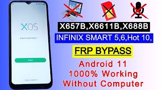 All Infinix Smart 56 FRP Bypass Android 11 X657B  X6611B  X688B FRP Bypass Google Account Unlock [upl. by Giardap]