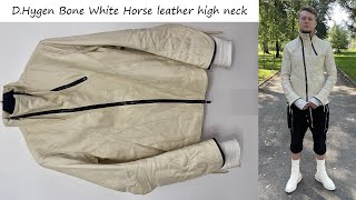 DHygen ST1050223S Bone White Horse leather high neck  необыкновенная кожанка из Японии [upl. by Alleiram]