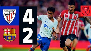 HIGHLIGHTS I ATHLETIC CLUB 4 vs 2 FC BARCELONA  COPA DEL REY 🔵🔴 [upl. by Letsirhc]