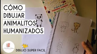 CÓMO DIBUJAR ANIMALITOS HUMANIZADOS  DIBUJO SÚPER FÁCIL [upl. by Esirahs]