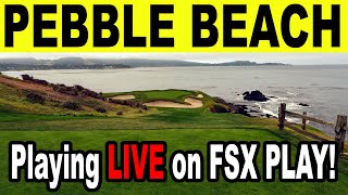 Playing Pebble Beach Golf Course on Foresight Sports FSX PLAY GCQUAD [upl. by Nyhagen]