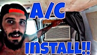 Installing Window AC Unit In Camper Van  RV  Air Conditioner Install Rear Window  Van Life DIY [upl. by Ettelocin]