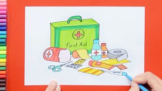 How to draw a first aid kit box [upl. by Idnim]