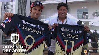 De ídolo a ídolo el ‘BamBam’ Zamorano le regaló la camiseta del América a ‘Checo’ Pérez [upl. by Lawley]