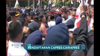 Pendaftaran Capres Cawapres Ricuh Pendukung Ingin Masuk Antar Prabowo  iNews Pagi 1108 [upl. by Hetti]