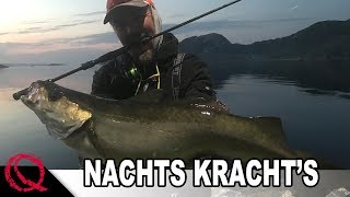 Nachts Krachts  Mit Gummifisch auf Pollack amp Dorsch  Angeln vom Ufer in Norwegen [upl. by Dave]