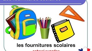 French Lesson 40  SCHOOL SUPPLIES Stationery Vocabulary  Fournitures scolaires Útiles escolares [upl. by Aicileb]