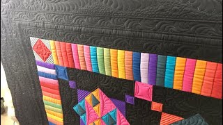 Amish Quilt Amish with a Twist Amish Curling Feathers Narrow Border feather free motion quilting [upl. by Beaner]