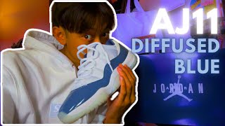 Air Jordan 11 Low DIFFUSED BLUE REVIEW [upl. by Grewitz]