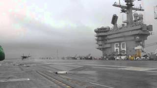 F35C Arrival on USS Eisenhower [upl. by Eimmelc]