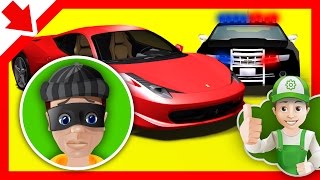 Cartoon police cars for children Police chase  Little Smart Kids [upl. by Laetitia]