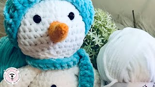 Schneemann häkeln 07  Amigurumi häkeln  Woolhousede [upl. by Enaamuj]