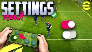 eFootball Mobile • BEST SETTINGS • Controls graphics gameplay [upl. by Adnhoj]