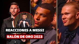 🚨La TERRIBLE reacción de Haaland Mbappé ante Messi nombrado ganador del Balón de Oro 2023 [upl. by Fisuoy]