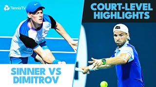 Jannik Sinner vs Grigor Dimitrov CourtLevel Highlights  Miami Final 2024 [upl. by Ishii462]