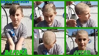 A Cute amp Brave Anthony Gets His Headshave By His Father At Home In Lockdown For Charity [upl. by Ived]