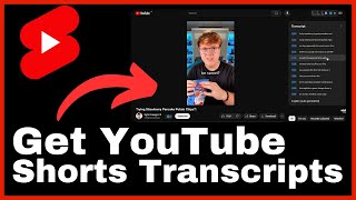 How to Get YouTube Shorts Transcripts [upl. by Gnilyarg972]