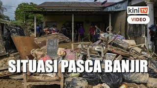 Visual dron Kesudahan banjir di sekitar Bentong selepas air mulai surut [upl. by Adohr]