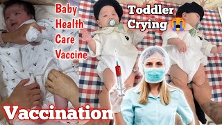 Cute Baby Girl Crying Injection Backside Vaccination  injection Video On Hip Baby [upl. by Sadonia983]