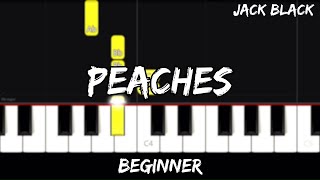 Jack Black  Peaches  From the Super Mario Bros Movie  Easy Beginner Piano Tutorial [upl. by Airotkiv463]