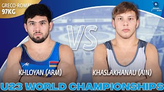 Hayk KHLOYAN ARM vs Abubakar KHASLAKHANAU AIN  2024 U23 World Cships  Gold Medal  GR 97Kg [upl. by Iatnahs]