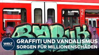 GRAFFITI UND VANDALISMUS Deutsche Bahn beklagt Schäden von 40 Millionen Euro [upl. by Haimes]