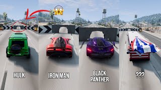 Super Heros Cars vs Tight Hole 8 😱 BeamNGDrive  The Real Granny [upl. by Eixela75]