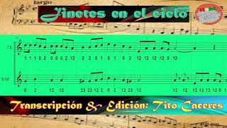 Jinetes en el cielo  partitura para trompeta y barítono [upl. by Ahsilet350]