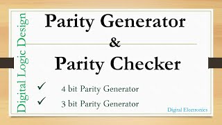 Parity Generator and Parity checker  what is parity [upl. by Volney]