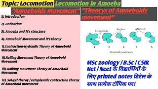 Amoeboid movement  Locomotion in Amoeba  Amoeboids movement theroy  Locomotion [upl. by Monarski]