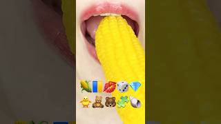 ASMR EMOJI FOOD 🌽🟦🟨💋🎲💎🐥🐻🧩🐚 이모지 먹방 sped up [upl. by Narruc305]