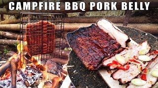 Camp Fire Cooking BBQ Pork Belly [upl. by Olcott]