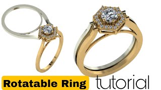 Making Rotatable Ring jewelry 3D modeling  MATRIX 9 tutorial 10 [upl. by Atiuqram]