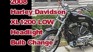 Headlight Bulb change on 2008 Harley Davidson Sportster XL 1200 Low [upl. by Hayifas284]