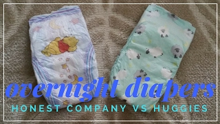 Overnight Diaper Comparison  Honest Company vs Huggies [upl. by Kristopher]