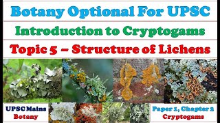 Lichens Crustose Foliose amp Fruticose Lichens Symbiosis Economic amp Ecological Importance UPSC [upl. by Kina]