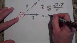 Calculating the Magnetic Field Due to a Moving Point Charge [upl. by Anaik]