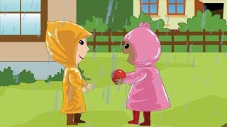 Rain Rain Go Away with lyrics  Nursery Rhyme by EFlashApps [upl. by Analaf]