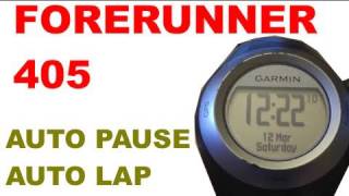 Garmin Forerunner 405  410 Auto Lap amp Auto Pause [upl. by Alleram]