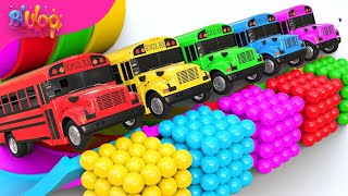 The Wheels on The Bus Song❤️🚌Colorful Bus amp SUPRISE EGGS🍀BluLoo Nursery Rhymes amp Kerenza Kids Songs💥 [upl. by Aivart88]