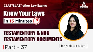 Testamentary And Non Testamentary Instrument  Law With Nikkita Mam 37 [upl. by Naginnarb269]