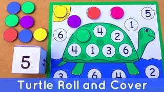 Turtle Roll and Cover  Preschool Number Activity For Math Centers [upl. by Pinter]