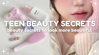 teen beauty secrets to look more beautiful 🫧🎀 beauty hacks and tips [upl. by Aenahs60]