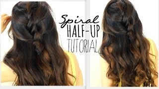 ★3 MINUTE SPIRAL HALFUPDO HAIRSTYLE  EASY BACKTOSCHOOL HAIRSTYLES [upl. by Marylee137]