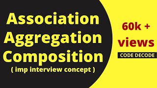 AssociationHASA Aggregation And Composition in Java MOST COMMONLY ASKED INTERVIEW QUESTION [upl. by Gnahk]