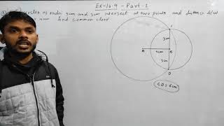 Two circles of radii 5cm 3 cm intersect at two point Distance between center 4cmfind common chord [upl. by Arracat]