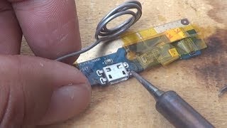 606 How To Replace USB Charging Port In Smartphone  Change USB Connector in Mobile Phone [upl. by Annaitat]