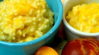 Peach Apricot Rice Pudding  baby food recipe 12M [upl. by Grissel935]