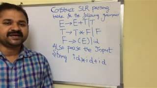 SLR Parser in compiler design with solved example3 [upl. by Naerad]