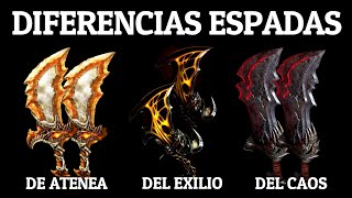 DIFERENCIAS DE LAS ESPADAS DEL CAOS ATENEA Y DEL EXILIO  GOD OF WAR 🔥 [upl. by Mariel]